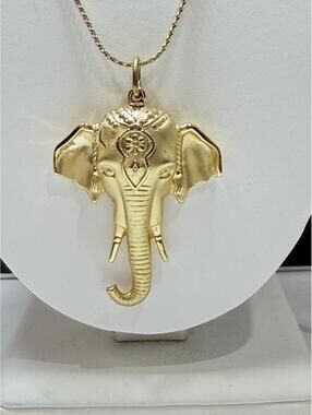 JJ Jonette Jewelry - Vintage Elephant Head Pendant Necklace